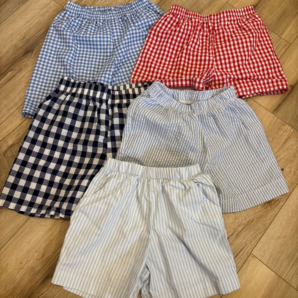 Kids Elastic-Waist Gingham & Seersucker Shorts - Lot of 5